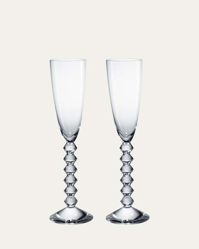Two Vega Flutissimo Champagne Flutes, Clear